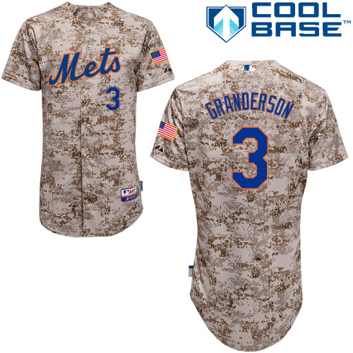 Curtis Granderson #3 MLB Jersey-New York Mets Men's Authentic Alternate Camo Cool Base Baseball Jersey